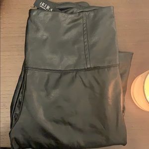 Akira Slim High Waisted Faux Leather Leggings